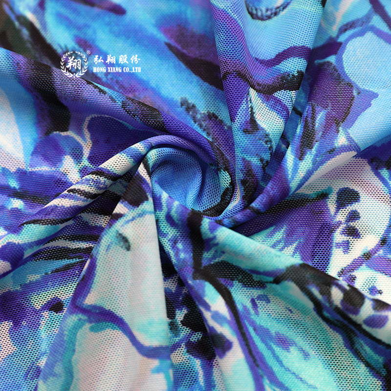 N045PB2-B Nylon spandex semi-gloss tractus reticulum impressum swimsuit fabric